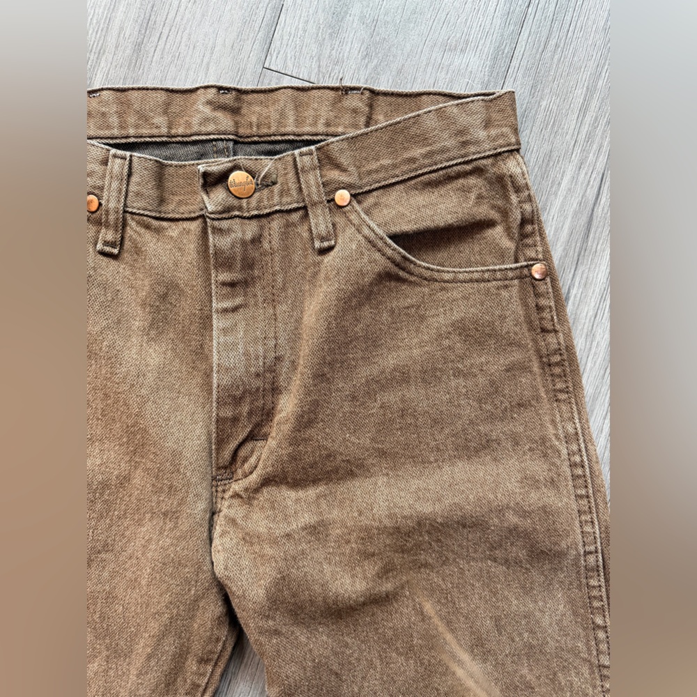 Wrangler Vintage Style Brown Jeans  Western Workwear - Picture 2 of 5